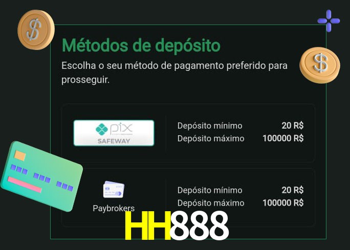 O cassino HH888 oferece uma grande variedade de métodos de pagamento